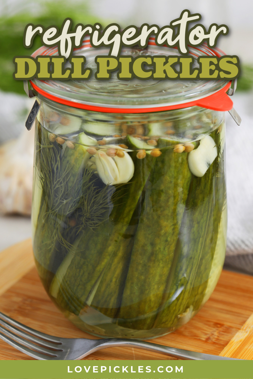 refrigerator dill pickles in a jar