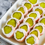 dill pickle roll ups on a plate