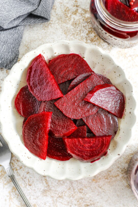 cropped quick pickled beets