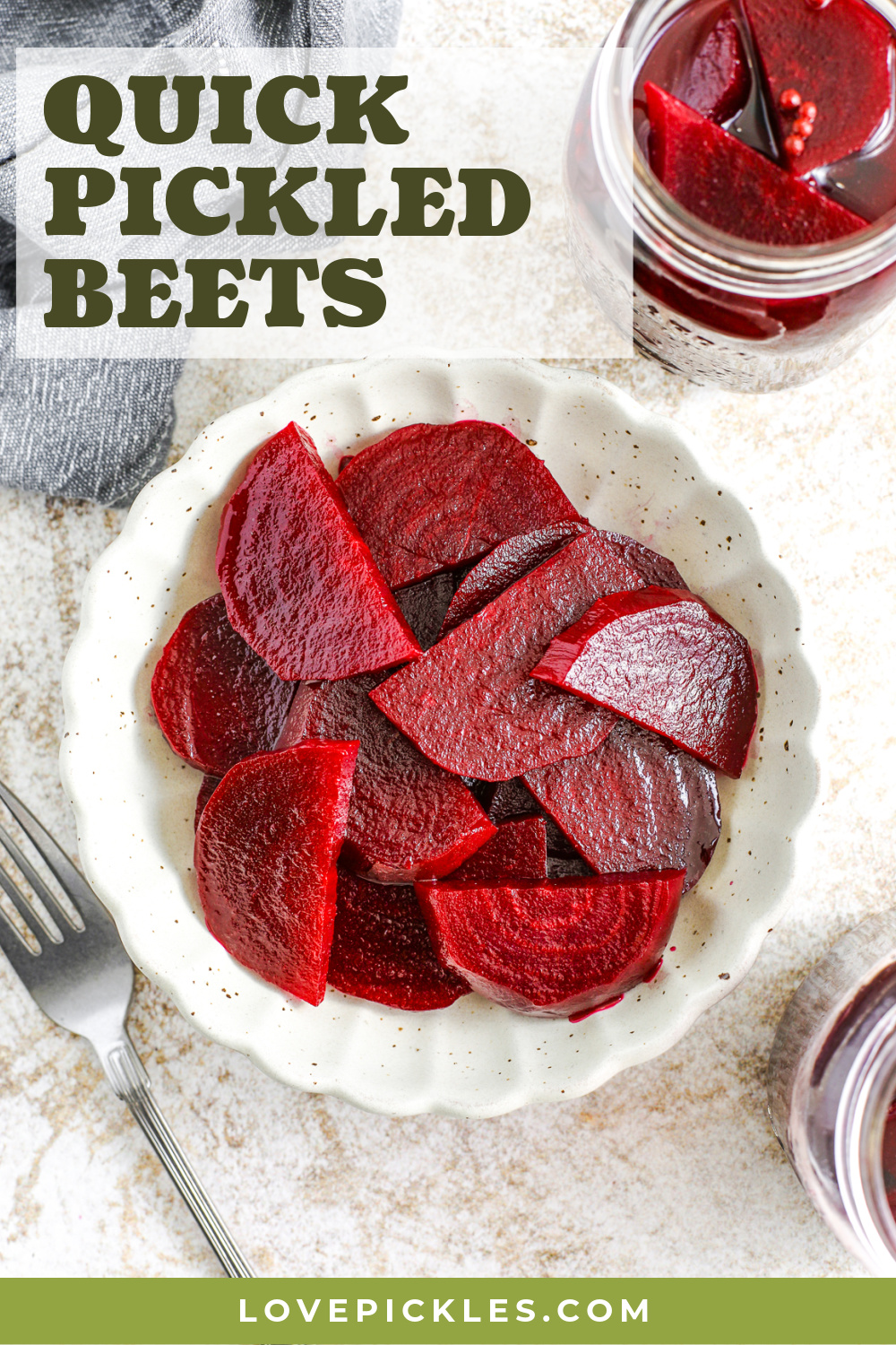 quick pickled beets with text