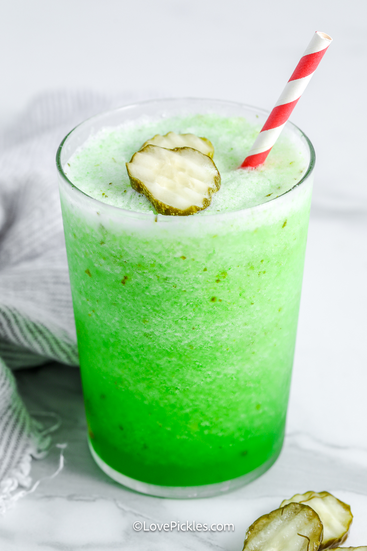 copycat sonic pickle slush in a glass