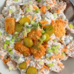 Dill Pickle Tater Tot Salad prepared in a bowl